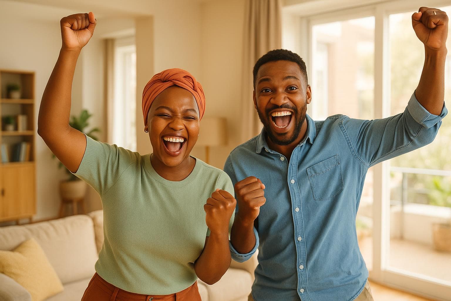 Family celebrating financial freedom